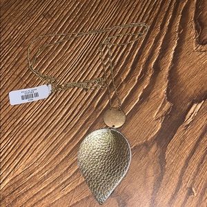 NWT gold leather necklace